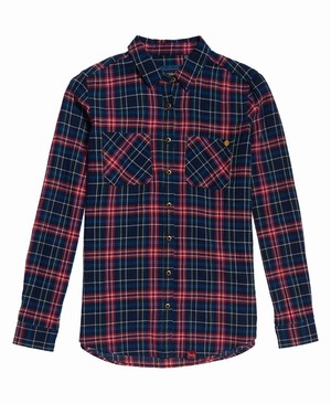 Superdry Lightweight Seersucker Női Ing Piros/Sötétkék | OWDSG9756